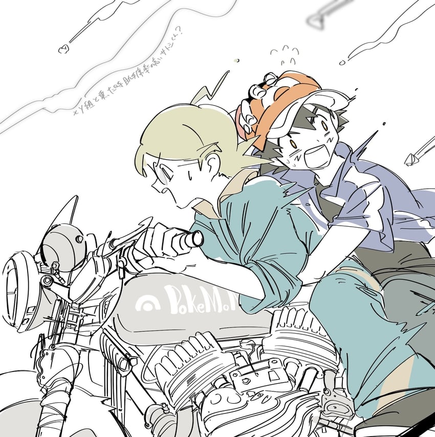 ash ketchum and clemont (pokemon and 1 more) drawn by m2_(m_02pk)