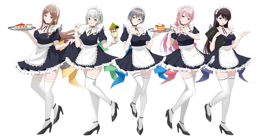 chihaya anon, nagasaki soyo, shiina taki, takamatsu tomori, and kaname raana (bang dream! and 1 more) drawn by kawai_akamai