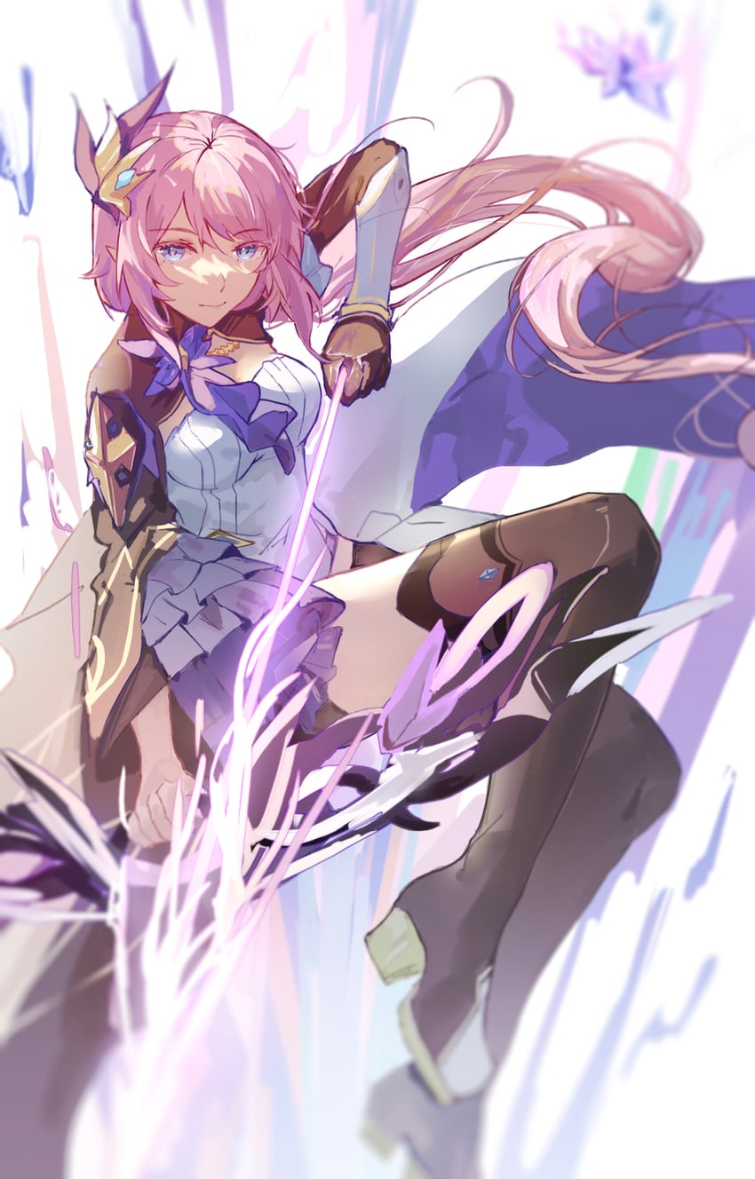 elysia (honkai and 1 more) drawn by ylan_tu