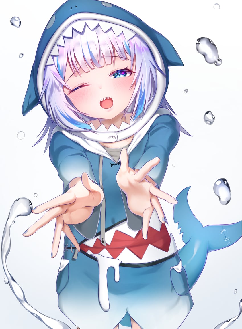 gawr gura (hololive and 1 more) drawn by dokari