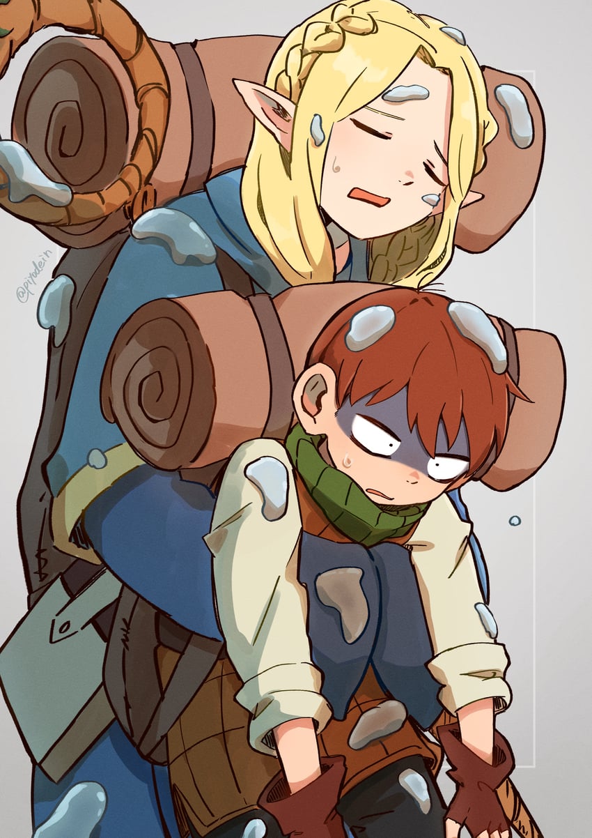 marcille donato and chilchuck tims (dungeon meshi) drawn by piyodein_(katsugo)