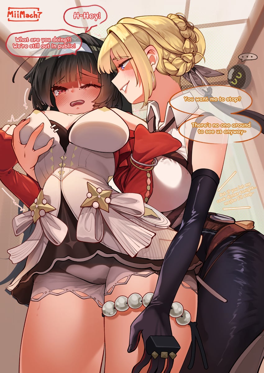evelyn chevalier and astra yao (zenless zone zero) drawn by miimach7