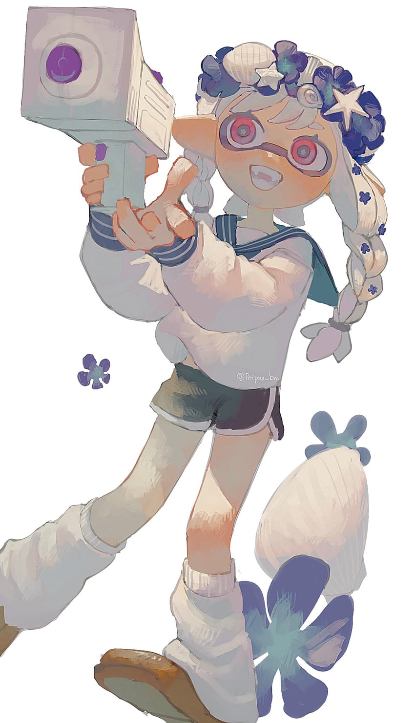inkling player character and inkling girl (splatoon and 1 more) drawn by tiripow