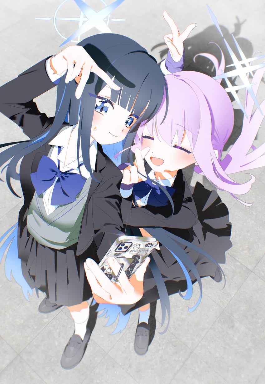 sensei, doodle sensei, saori, and atsuko (blue archive) drawn by bm_tol