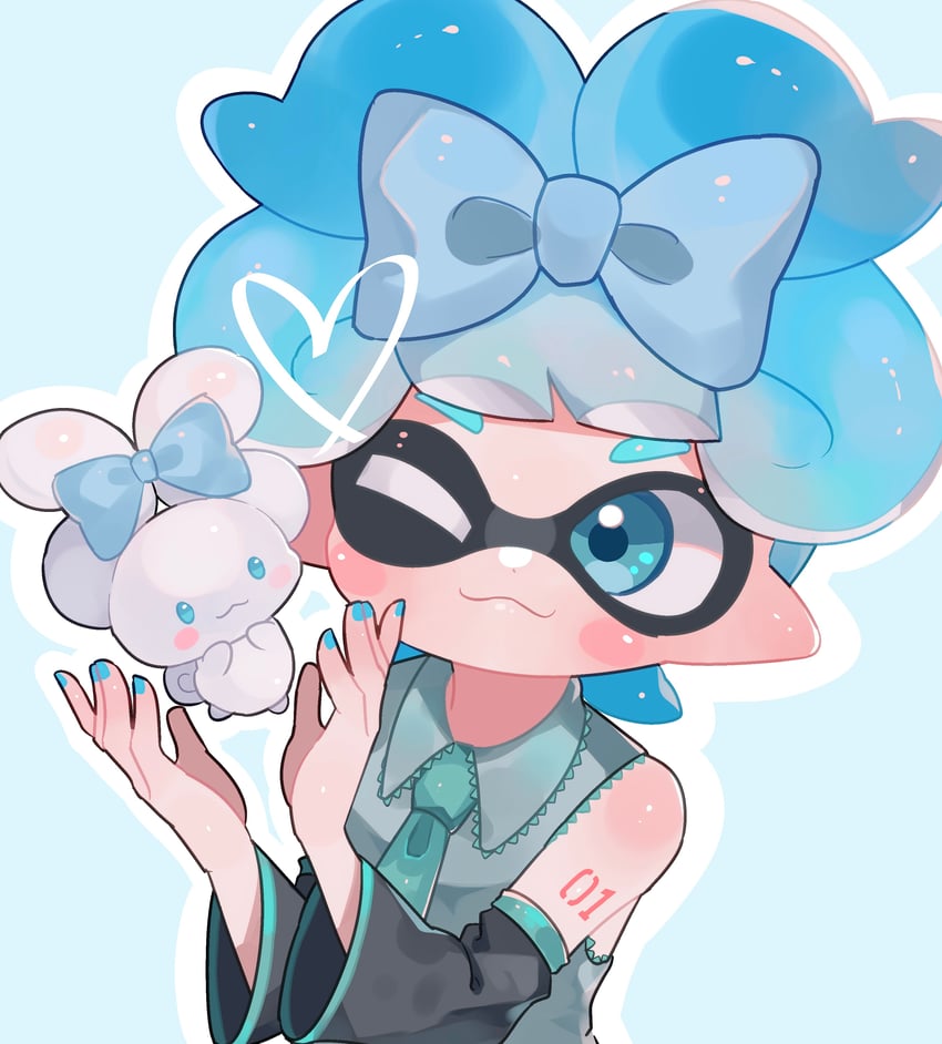 hatsune miku, inkling player character, inkling girl, and cinnamoroll (vocaloid and 4 more) drawn by iguana152588