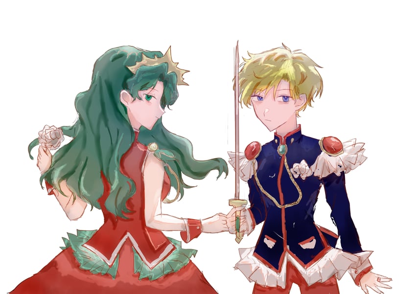 ten'ou haruka, kaiou michiru, tenjou utena, and himemiya anthy (bishoujo senshi sailor moon and 1 more) drawn by chiyan914