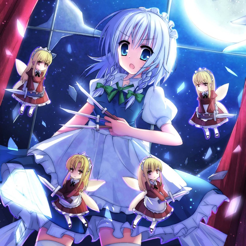 izayoi sakuya and fairy maid (touhou) drawn by kuze_matsuri