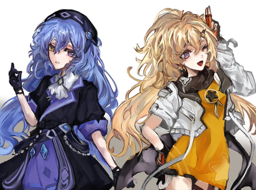 karin mered and arkria hroptr (honkai and 1 more) drawn by 1hoshimiyabi