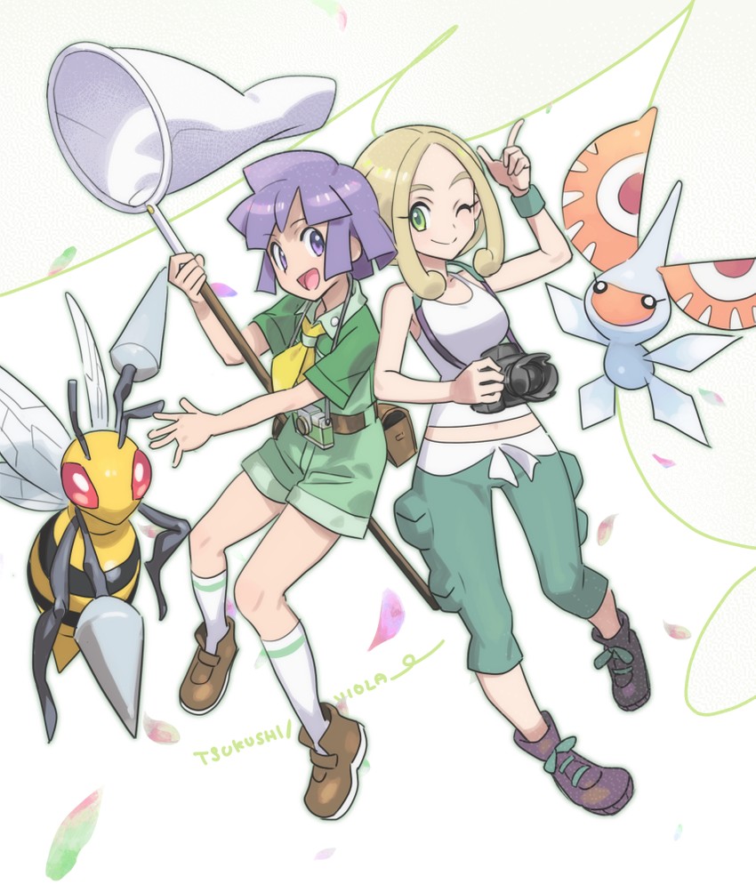 beedrill, viola, bugsy, and masquerain (pokemon and 2 more) drawn by nibo_(att_130)