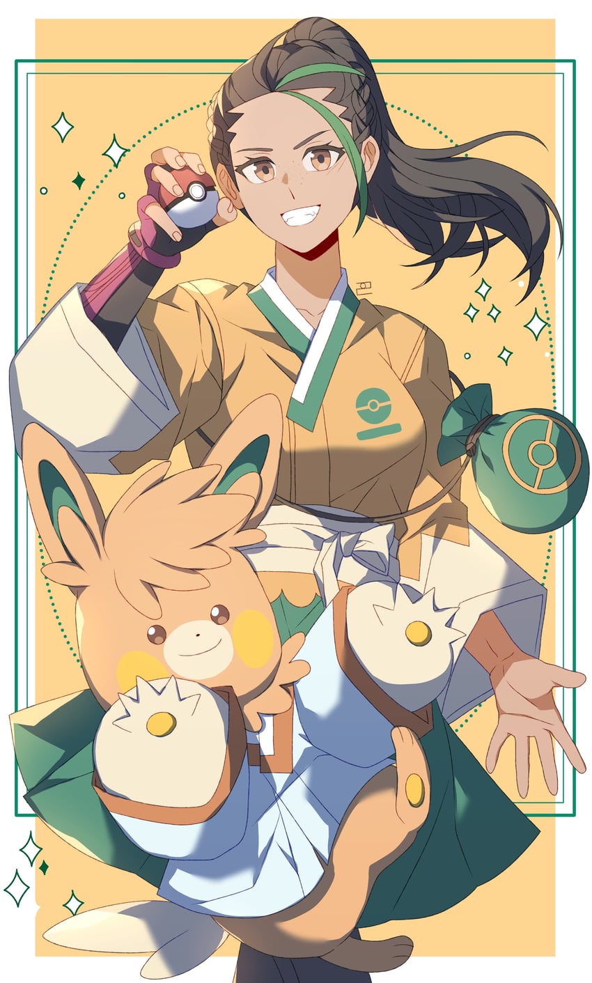 nemona and pawmot (pokemon and 1 more) drawn by stellaofastra
