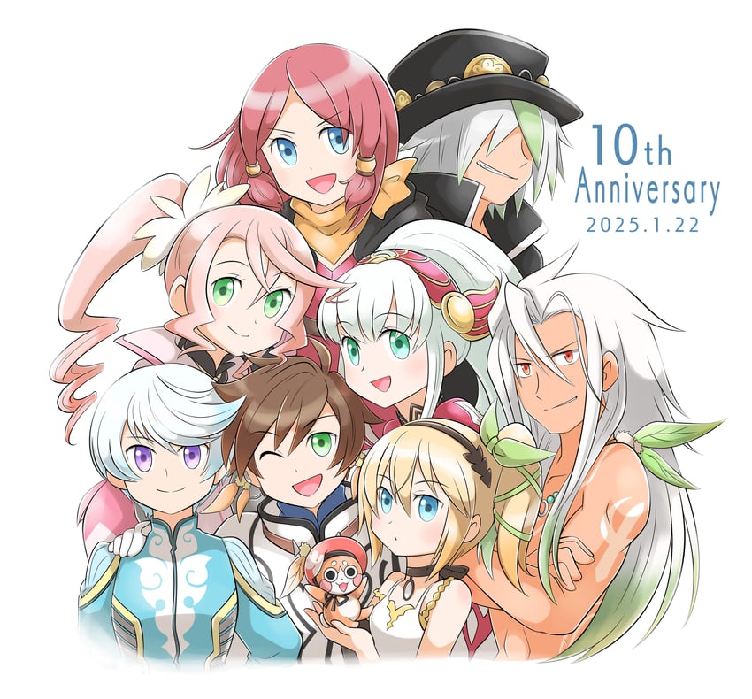 edna, sorey, mikleo, alisha diphda, phoenix, and 4 more (tales of and 1 more) drawn by aogaeru_(pixiv46613656)