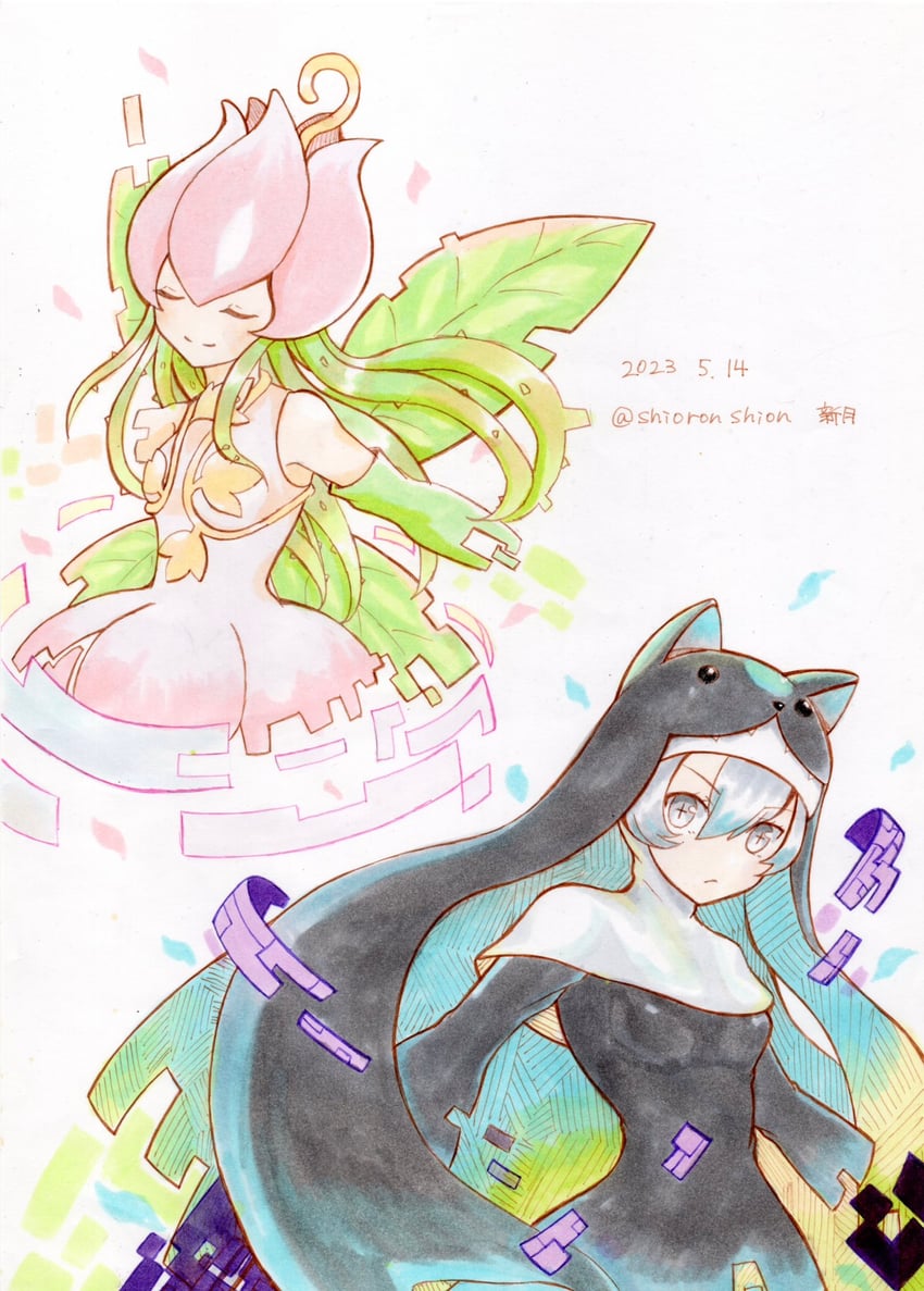 lilimon and sistermon noir (digimon) drawn by shingetsu_(doru0222)