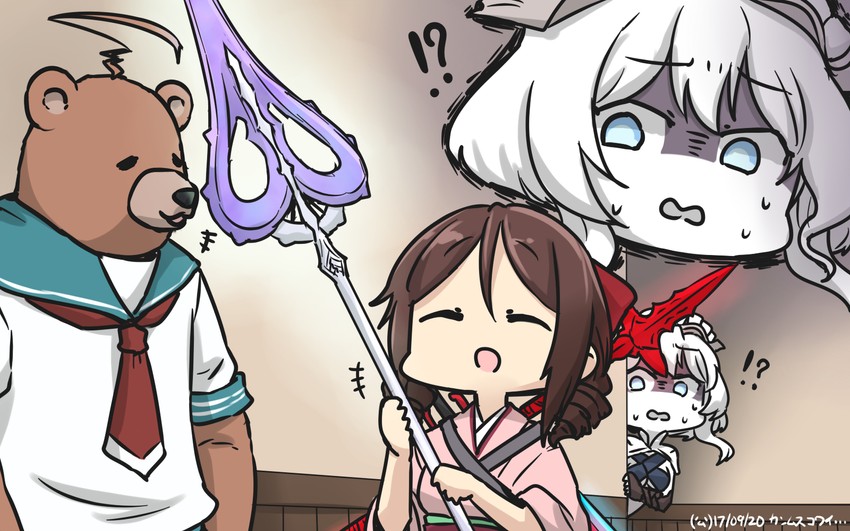 kuma, harukaze, noto mamiko, and european princess (kantai collection and 2 more) drawn by hamu_koutarou