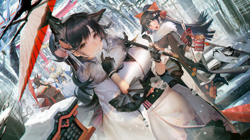 atago, kaga, takao, and akagi (azur lane) drawn by liduke