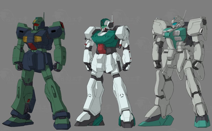nemo, nero, and gemeaux (gundam and 3 more) drawn by hiwa_industry