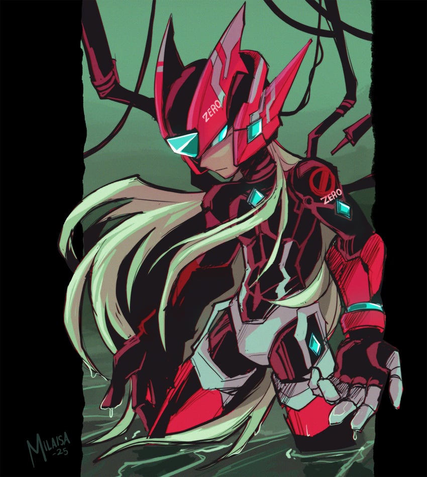 zero and zero(z) (mega man and 1 more) drawn by milaisadoodles