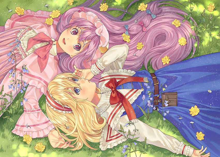 alice margatroid and patchouli knowledge (touhou) drawn by nazuki_nazu