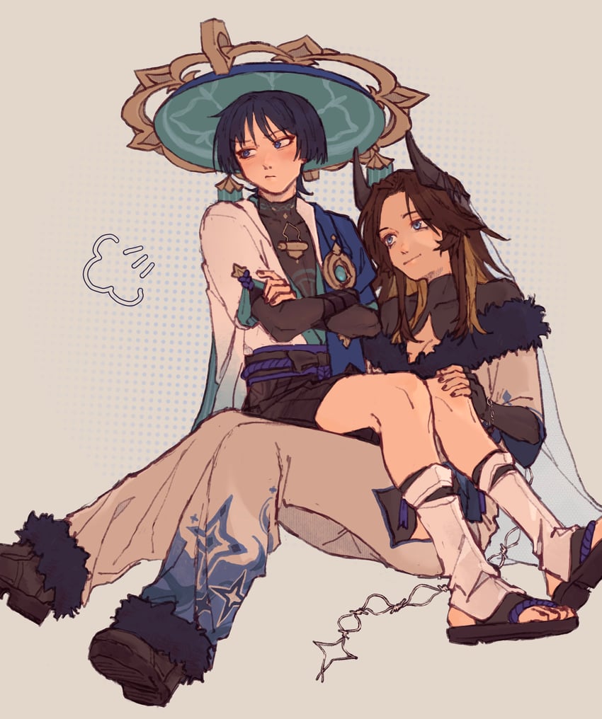 scaramouche and wanderer (original and 1 more) drawn by ebany_ohuet