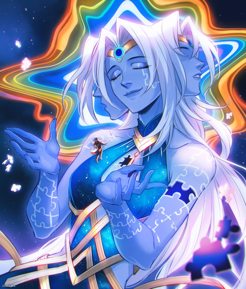 trailblazer, caelus, and xipe (honkai and 1 more) drawn by chalseu