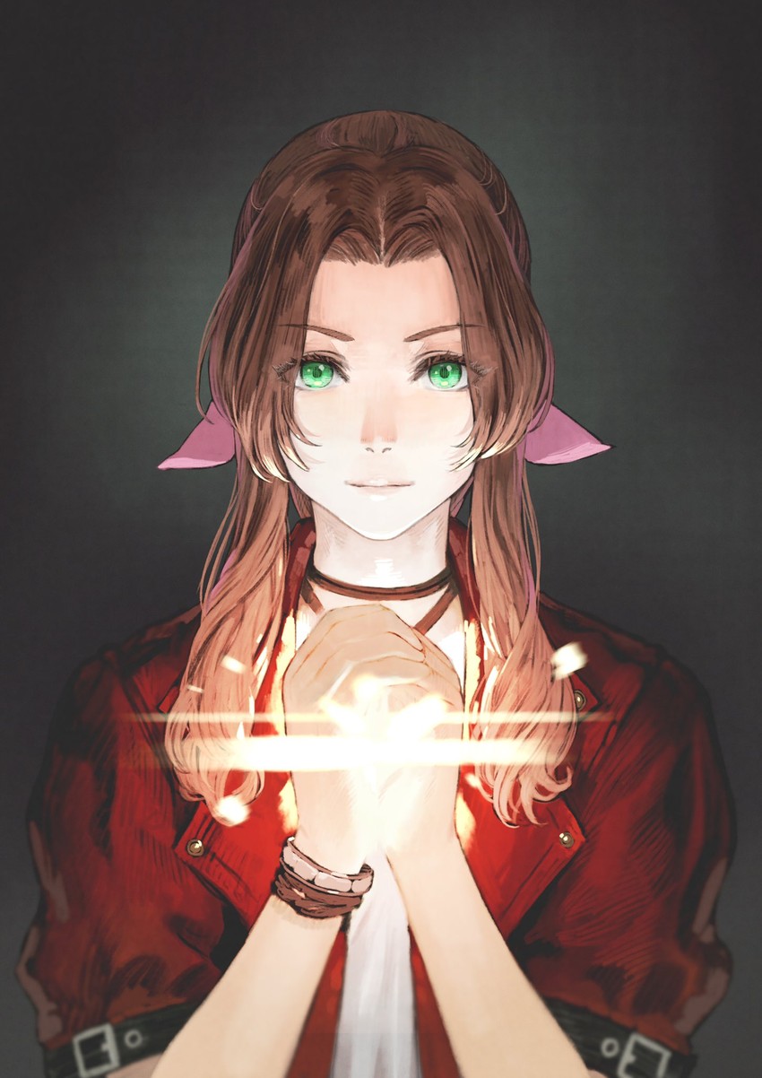 aerith gainsborough (final fantasy and 1 more) drawn by jun_(navigavi)