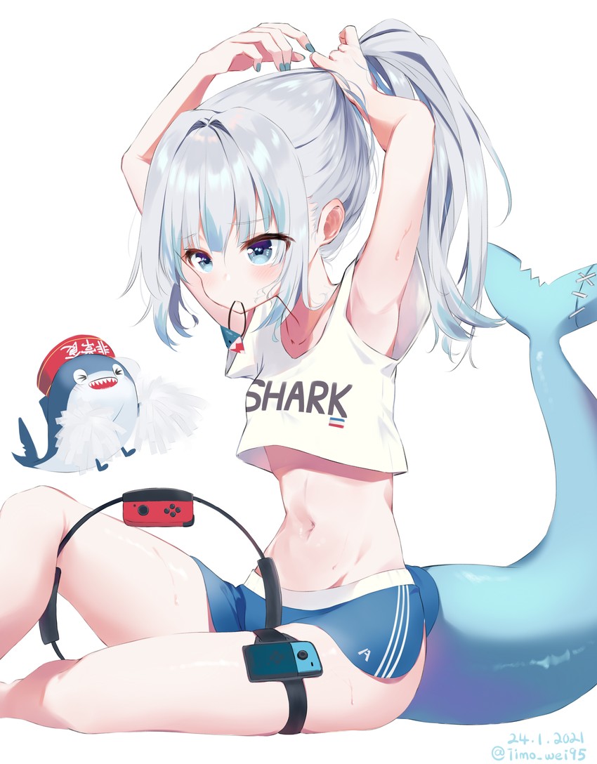 gawr gura and bloop (hololive and 3 more) drawn by timo_wei95