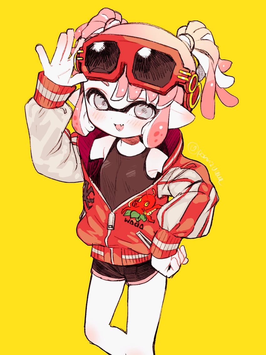 inkling player character and inkling girl (splatoon) drawn by amezawa_koma