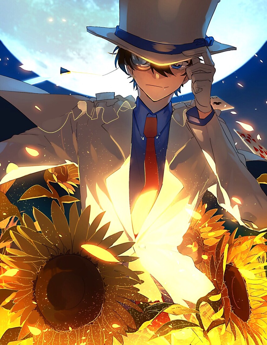 kaitou kid (meitantei conan and 1 more) drawn by kazu_(honoburo)