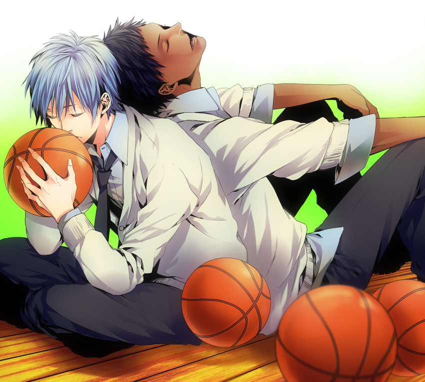 kuroko tetsuya and aomine daiki (kuroko no basuke) drawn by komashiro
