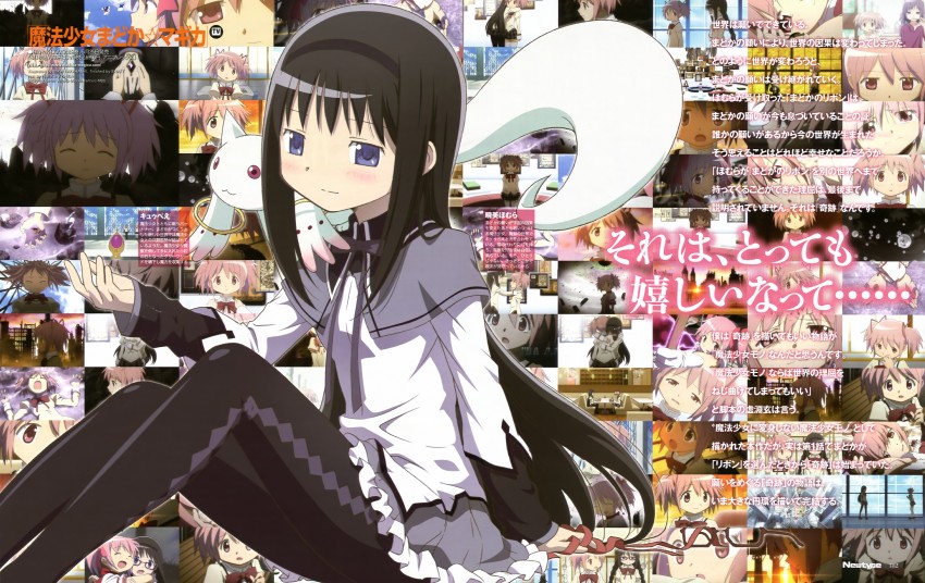 akemi homura, kaname madoka, miki sayaka, sakura kyoko, tomoe mami, and 2 more (mahou shoujo madoka magica and 1 more) drawn by takahashi_mika