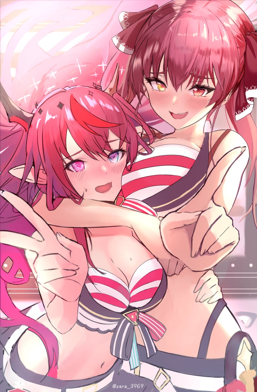 houshou marine and irys (hololive and 1 more) drawn by kaji_zarame