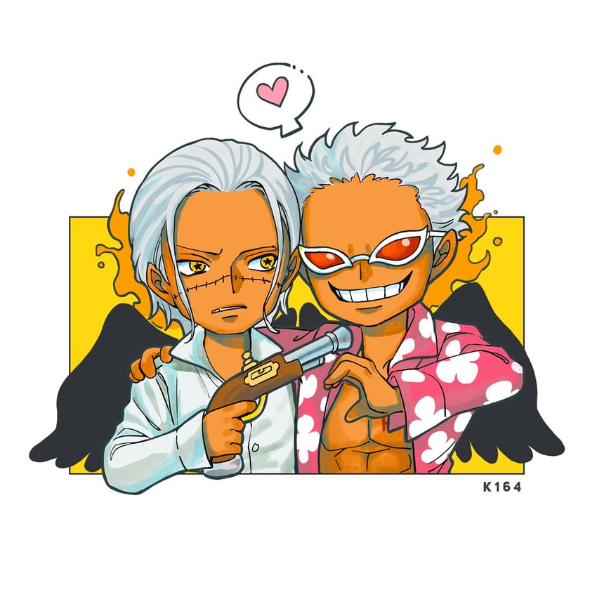 s-crocodile and s-flamingo (one piece) drawn by k164