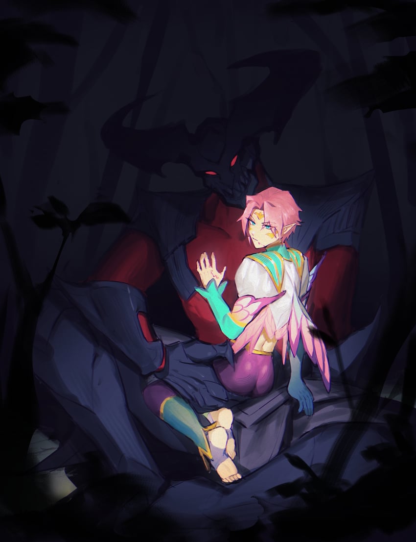 ezreal, rhaast, and faerie court ezreal (league of legends) drawn by sudo_(pseudostars)
