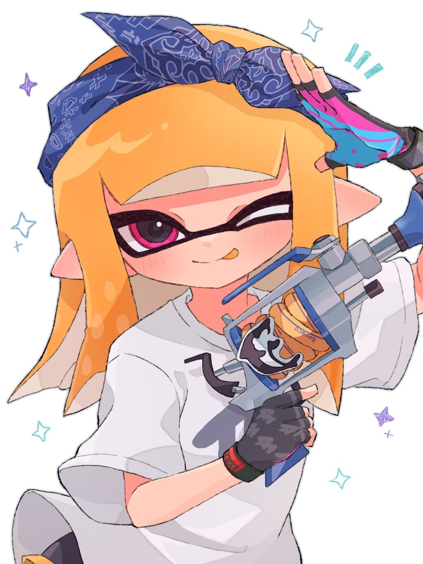 inkling player character and inkling girl (splatoon) drawn by salmon_100