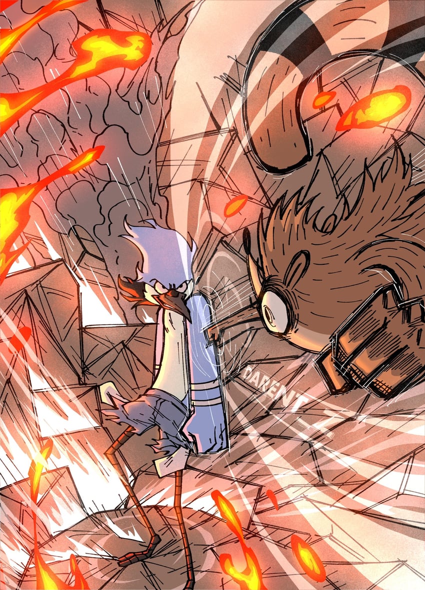 mordecai and rigby (regular show) drawn by darent_z