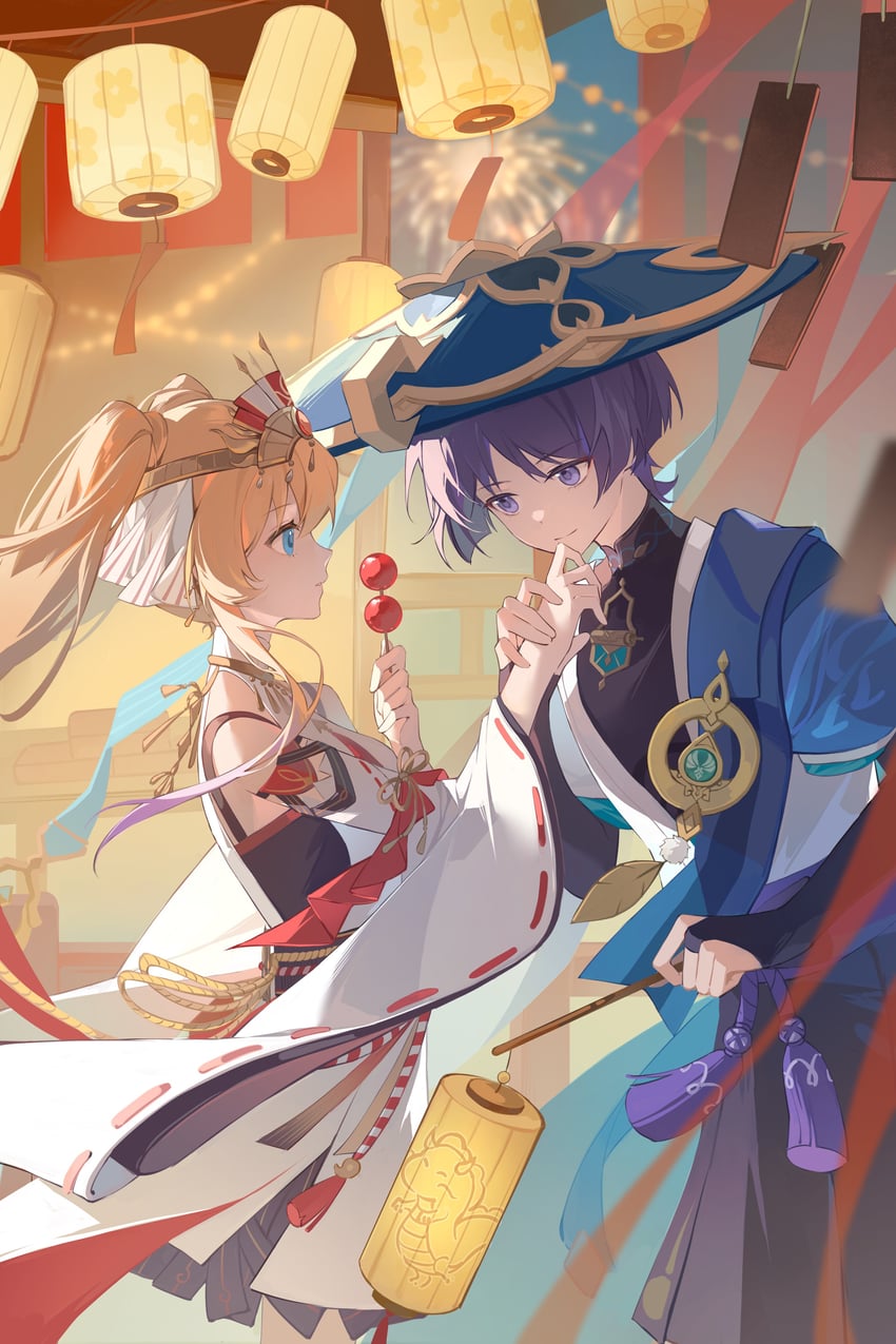 scaramouche, wanderer, and kuyo mizuki (original and 1 more)