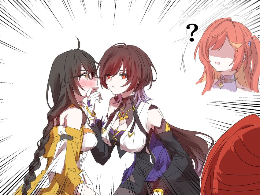 senadina, female dreamseeker, and ajita (honkai and 1 more) drawn by a_oiui
