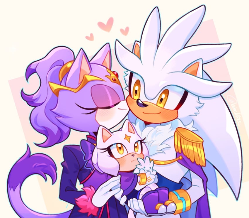 blaze the cat and silver the hedgehog (original and 1 more) drawn by einelitas