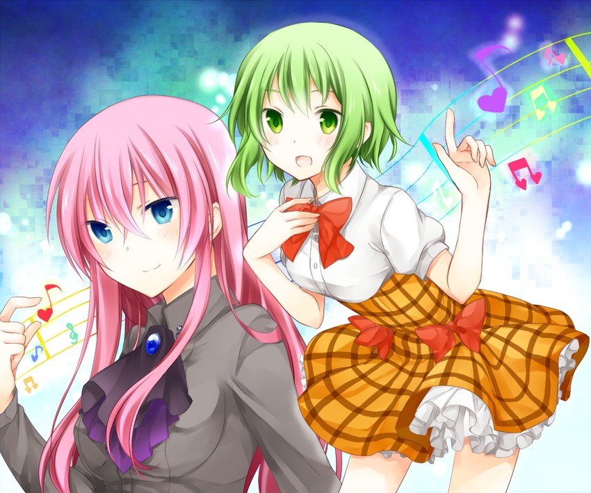 megurine luka and gumi (vocaloid) drawn by yuuki_arisu_(yuigi)