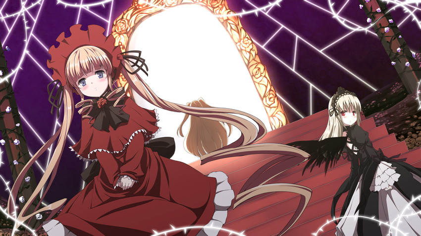 suigintou, shinku, and kirakishou (rozen maiden) drawn by noa_(nagareboshi)