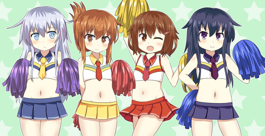 hibiki, inazuma, ikazuchi, and akatsuki (kantai collection) drawn by enusabu_(enusub)