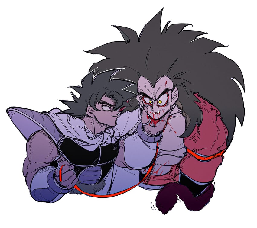 raditz and tullece (dragon ball and 2 more) drawn by camocat_(turlerad)
