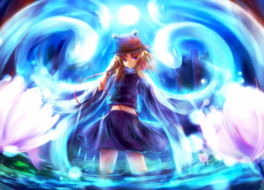 moriya suwako and mishaguji (touhou) drawn by sakura_ani