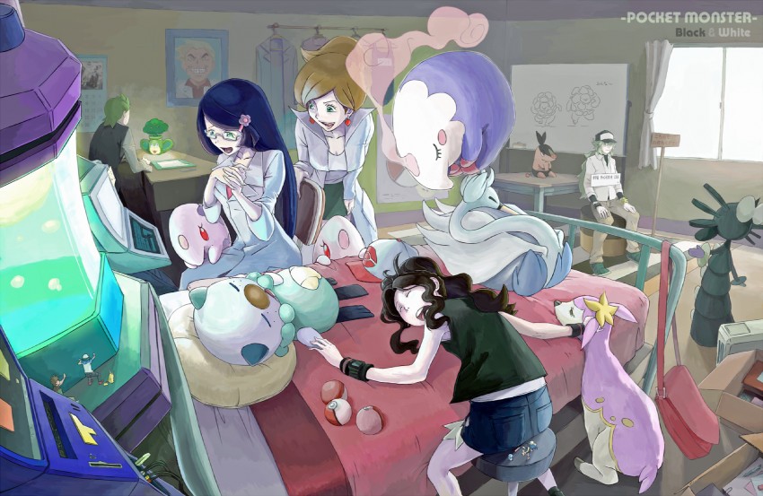 pikachu, dawn, hilda, ash ketchum, piplup, and 16 more (pokemon and 3 more) drawn by taro_(tenchu)