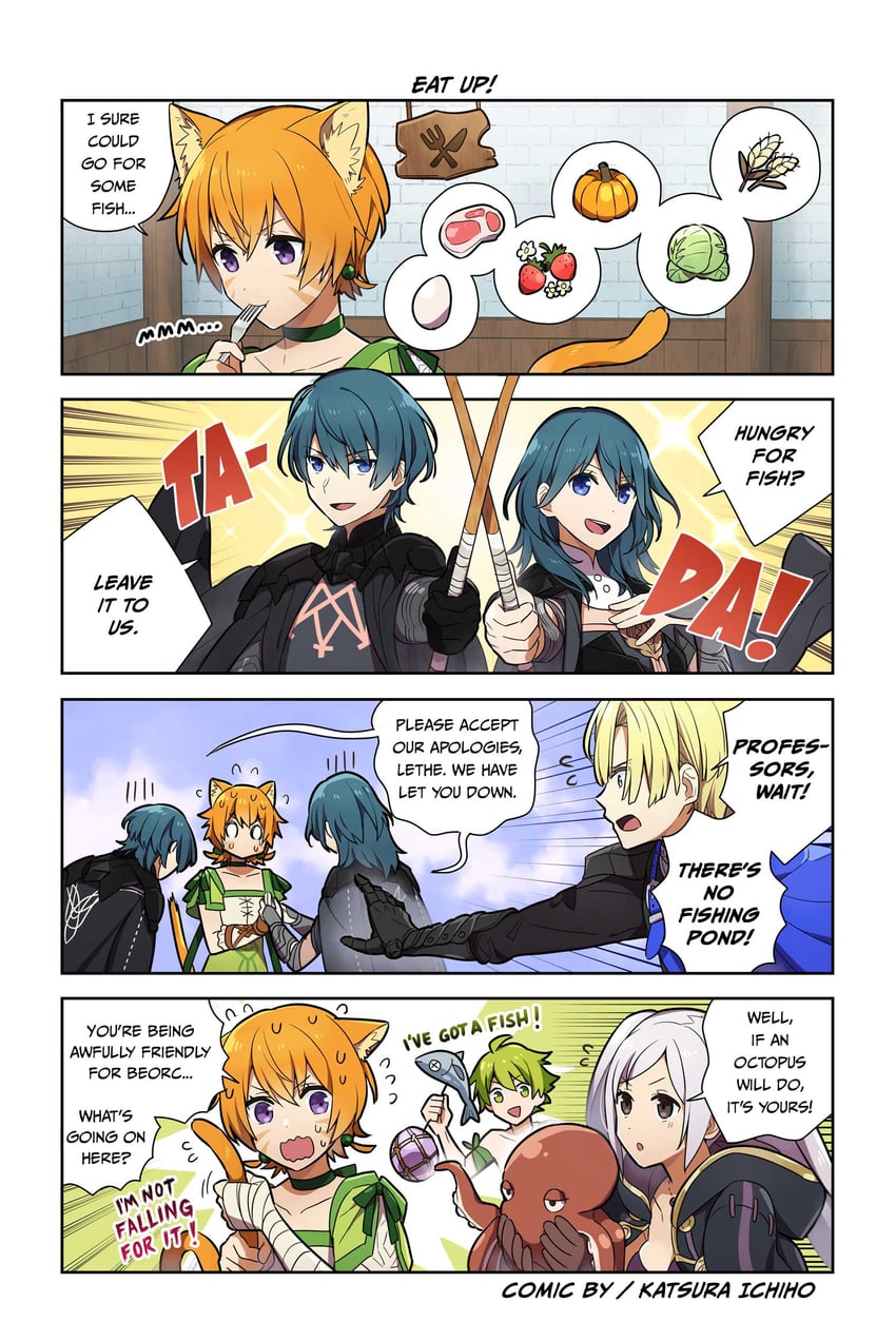 female byleth, dimitri alexandre blaiddyd, female robin, male byleth, lethe, and 1 more (fire emblem and 5 more) drawn by katsura_ichiho