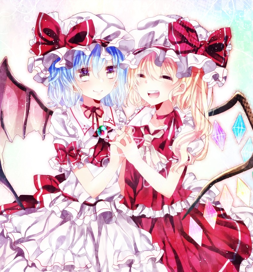 remilia scarlet and flandre scarlet (touhou) drawn by ginzuki_ringo