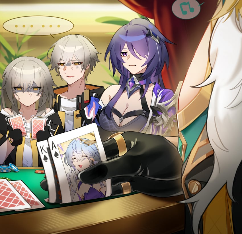 trailblazer, stelle, acheron, caelus, robin, and 1 more (honkai and 1 more) drawn by 625light