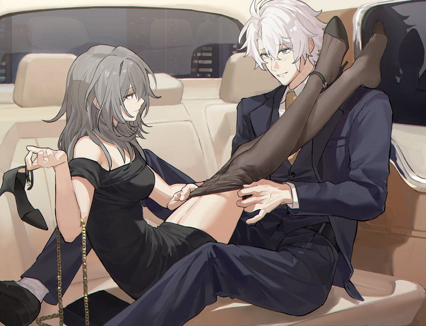 trailblazer, stelle, and phainon (honkai and 1 more) drawn by meat7955