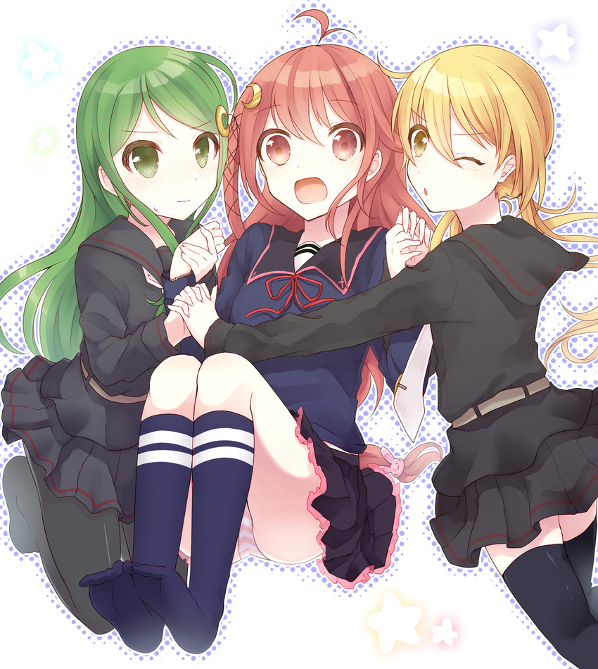 uzuki, satsuki, and nagatsuki (kantai collection) drawn by engawa_(l_sv)