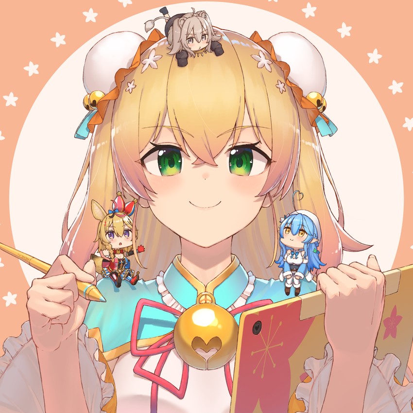 yukihana lamy, shishiro botan, omaru polka, and momosuzu nene (hololive) drawn by tihoro1609