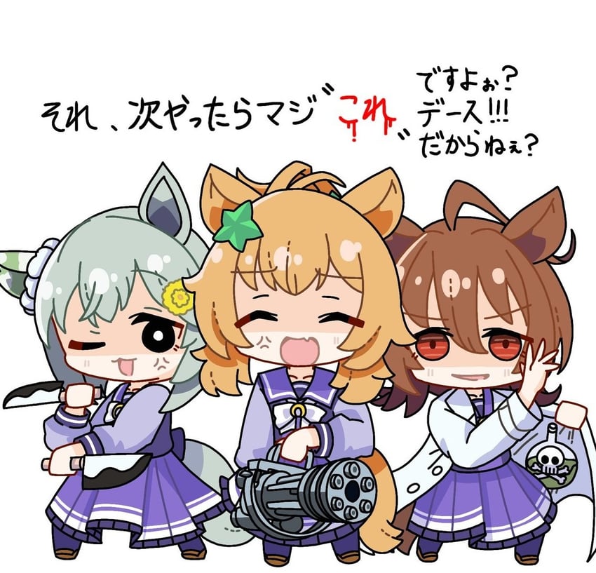agnes tachyon, seiun sky, and taiki shuttle (umamusume) drawn by temu_(kobaeihuk)